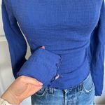 Free People  scoop back long sleeve electric blue shirt Photo 4