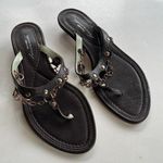 Sigerson Morrison Made in Italy WOMENS‎ BROWN KITTEN HEEL LEATHER SANDALS Sz 7.5 Black Photo 0