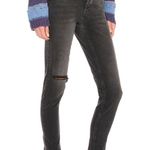 Free People Zuri distressed high waisted Mom Jean in Grey Dusty  Roads  Photo 5