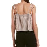 Walter Baker  Kristi Top Sparkly Metallic Pleated Tie Shoulder size Medium Crop Photo 1