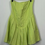 Pretty Little Thing  Neon Green Corset Pleated Strapless Dress‎ Size 8 Photo 0