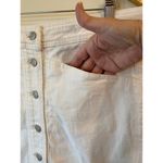 Madewell Button Front Stretch A-Line Mini Skirt White Denim Women's Size 14 Photo 5