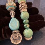 NWT Angelas Designs handmade Turquoise silver crystal & clear beaded bracelets Photo 5