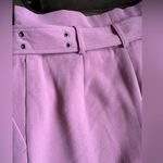 Topshop Pink Belted Pleated Ankle Trousers Old Rose Pink High Rise Tapered Sz 4 Photo 7