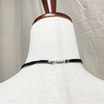 Vintage Black Floral Ceramic Bead Cord Necklace Witchy Goth Romantic Photo 4