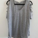Siren Lily  Heather Grey Cut Out Short Sleeve Top Size Large Photo 0