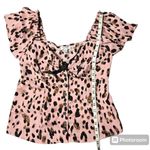 Unique Vintage  Pink Leopard Print Top Photo 3