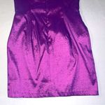 Jessica McClintock  Womens Purple Shimmery Ruffle One Shoulder Mini Dress 8 Photo 7