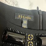 Escada Nayomie ostrich feather embellished top black Sz 32 Photo 3