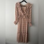 Moon River Anthropologie  Peasant Ruffle Long Sleeve Tired Maxi Dress Sz‎ XS Photo 4