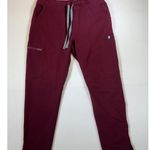 FIGS Technical Collection Women's Scrub Pants Drawstring Maroon Pockets Photo 0