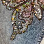 Y2K Angels Junior 9/ Women's 6 Light Wash Butterfly Embellished Capri Jeans Blue Photo 4