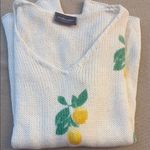 Wooden Ships White and Yellow Lemon cap sleeved sweater EUC Photo 4