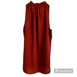 Laundry by Shelli Segal XS Maroon Sleeveless Ruffled Mock Neck Blouse Tank Top Photo 1