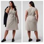 Athleta Newport Wrap Dress City Stripe Black/Sea Salt Size XS Athletic Comfort Photo 14