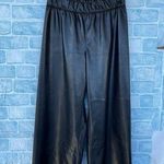 enza costa faux leather wide leg pants size medium Black Photo 0