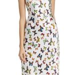 L'Agence L’AGENCE Jodie V Neck Butterfly Slip Dress White Multi Flutter 6 Silk Photo 3