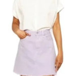 7 For All Mankind  Lavender Mini Skirt Denim Purple SIZE 25 NWT Photo 0