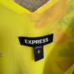 EXPRESS  Bright Yellow Hot Pink Floral Summer Tank Top Bodysuit Small Photo 3