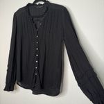 Faherty  Willa Black Long Sleeve Peasant Top Photo 8