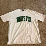 White Fox Boutique  Gray Tee with Green Logo Photo 2