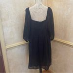 Johnny Was  ELLA SILK COTTON MINI DRESS BLACK EMBROIDERED PUFF SLEEVES Sz XL Photo 4