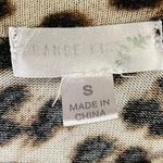 Orange Kiss Long Sleeve Leopard Print Scoop Neckline Blouse Cream Black Small Photo 9