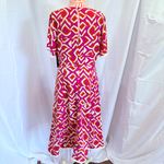 NWT‎ Tahari ASL Geo Print Fringed Midi Fit & Flare Dress Wild Berry Size 8P Purple Photo 5