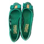 Salvatore Ferragamo  Varina Lace Bow Green Ballet Flats Size 6.5 Photo 9