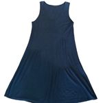 Cut Loose V Neck Patchwork Sleeveless Tank Dress Navy Linen Blend Sz M Cruise Photo 3