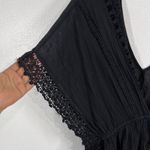 Topshop  Black Crochet‎ Lace Trim Kaftan Swim Cover Up Beach Resort Wear Medium Photo 6