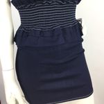 NBD  Denim Smocked Waist Halter Mini Dress Small Photo 2