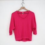 Splendid  V Neck Dolman Sleeve Top Raspberry Pink Cotton Size Small Photo 1