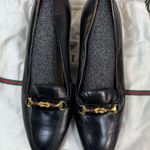 Gucci  Black Leather pumps with Gold Accent SZ:37.5 -7 Photo 0