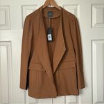 Lysse Lyssé Lianna Crepe Jacket Women's Size L Camel Blazer Open Front w/ Pockets NWT Photo 5