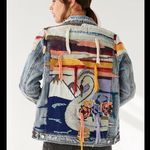 BLANK NYC NWoT SOLD OUT Liquid Summer Embroidered Denim Trucker Jacket Photo 1