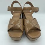 Jeffrey Campbell  Tan Patent Leather Strappy Chunky Platform Heel Women's size 7 Photo 1
