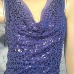 Max Studio Blue Sequin Cocktail Dress M Photo 2
