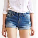 BDG Shorts Urban Outfitters Demin Jean Size 27 Stretch Blue Jeans Roll Up Cuffs Photo 0