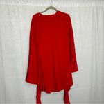 L'Academie Red V Neck Long Bell Sleeve Tie Waist Mini Dress Size Small Photo 1