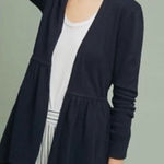 Anthropologie t.la Biera Oversized Longline Black Cotton Cardigan Sweater L Photo 0