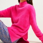 French Connection Edith Side Split Jumper Bright Prosecco Pink Fuzzy Teddy Hot Photo 0