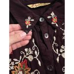 April Cornell tunic blouse Large embroidery brown fall Cottagecore boho Vintage Photo 12