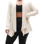 Lululemon Athleta Pranayama Restore Rib Wrap Cardigan L Open Front Beige Womens Photo 0