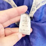 Vintage Lingerie Slip Dress Women Medium Blue Lace Romantic Feminine Floral 70s Photo 5