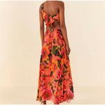 Farm Rio Blooming Garden Floral Print Orange Maxi Dress Size M Photo 2