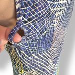 Jams World  Hibiki Tank Top Large Blue Green Yellow Abstract Print Rayon Hawaii Photo 5