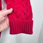 Lands' End  Drifter Bright Red Long Sleeve Cable knit Sweater Fisherman Cabin Med Photo 3