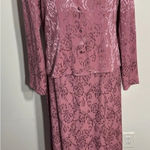 Chadwick's VTG Dress & Jacket Mauve Floral Back Pleat Bow Sleeveless Dress Size 8 Photo 0