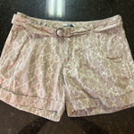 The North Face  Women's Belted Shorts Sz 10 Printed Aztec Cuffed VTG‎ Beige White Photo 0